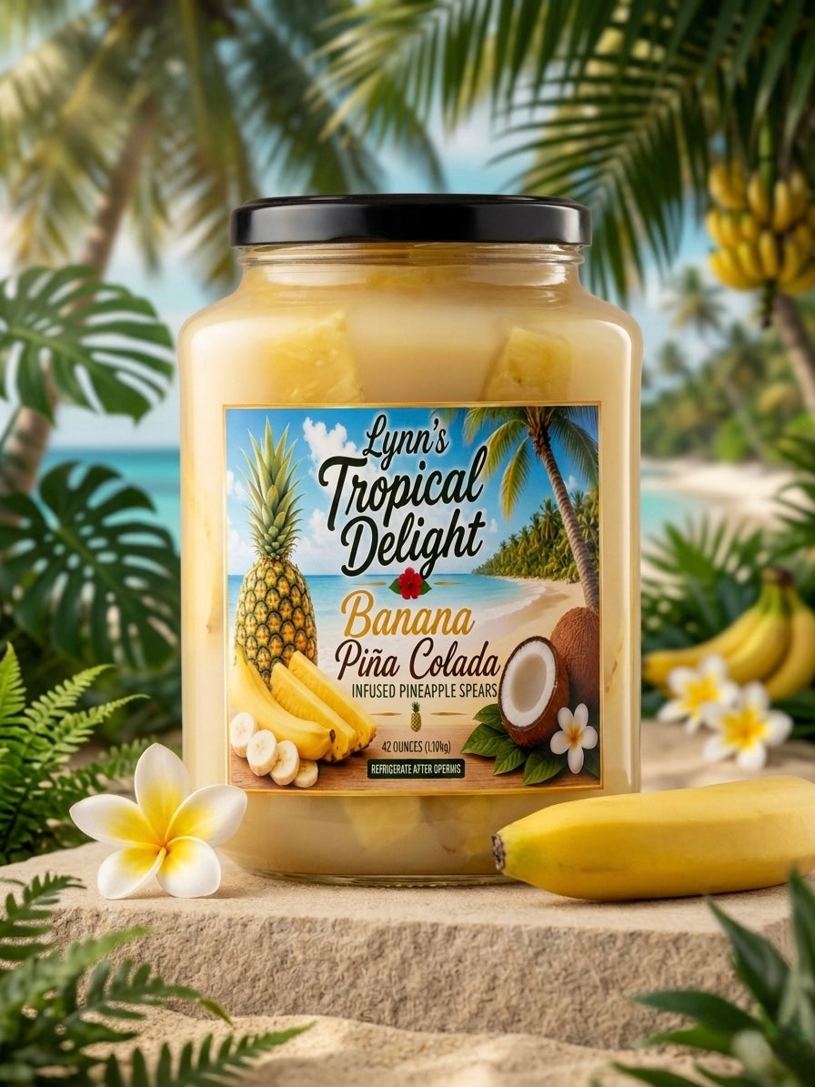 Banana Piña Colada Infused Pineapple Spears