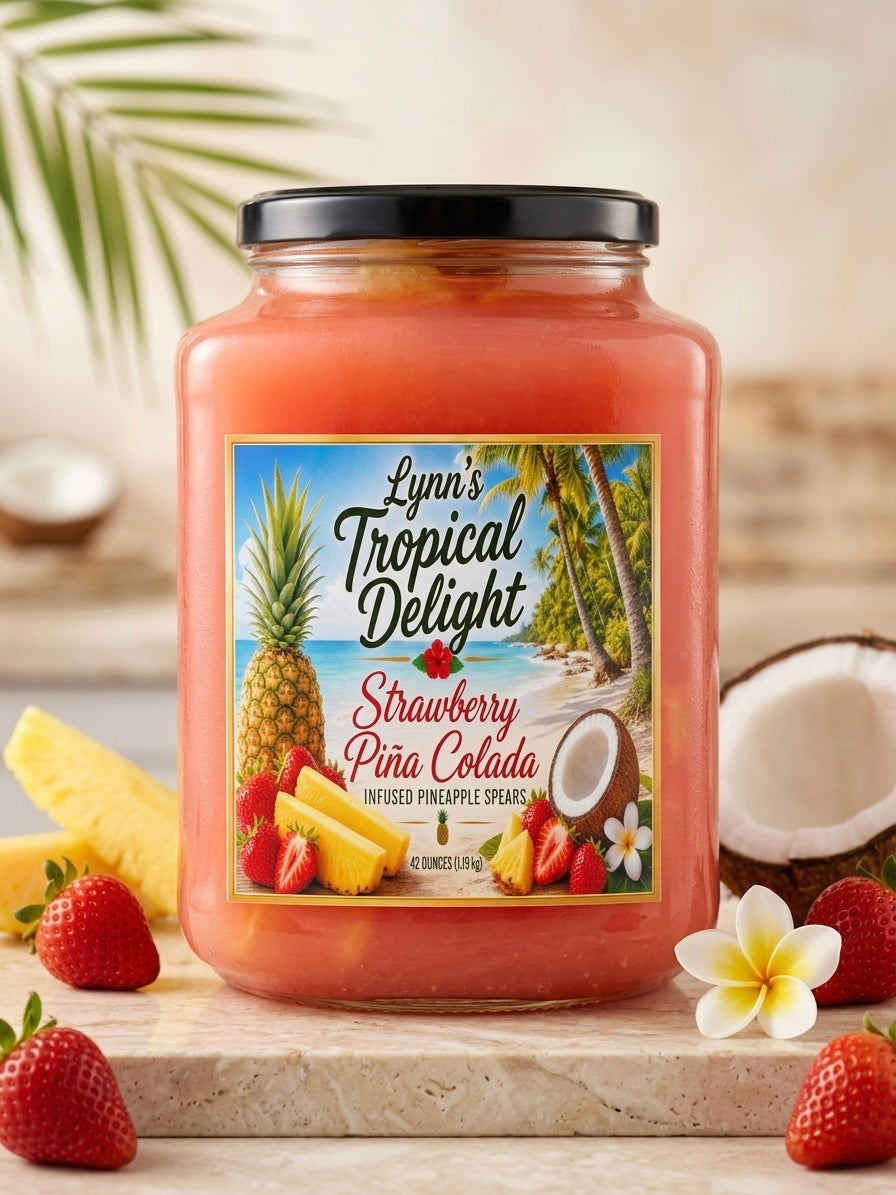 Strawberry Piña Colada Infused Pineapple Spears