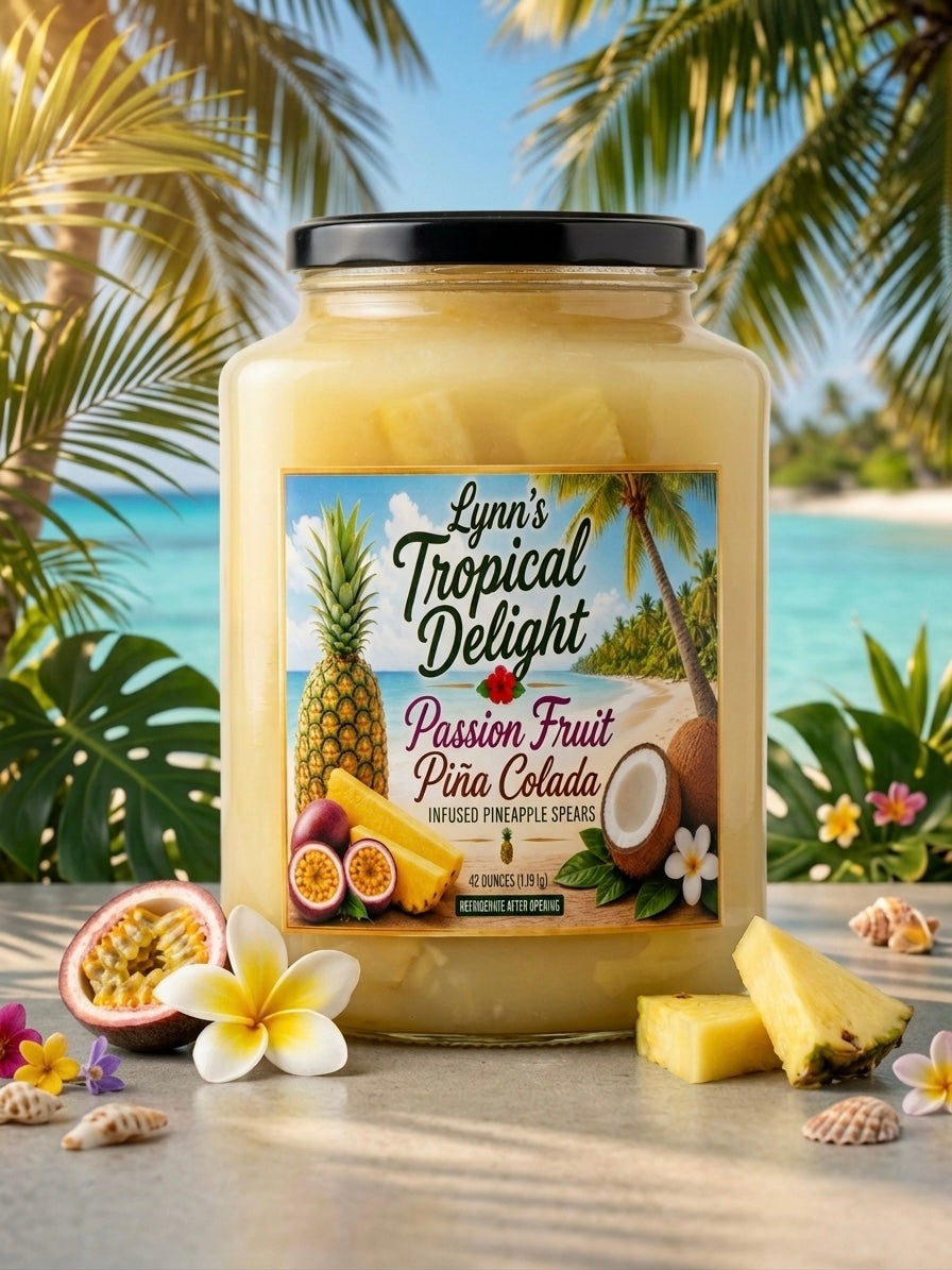 Passion Fruit Piña Colada Infused Pineapple Spears