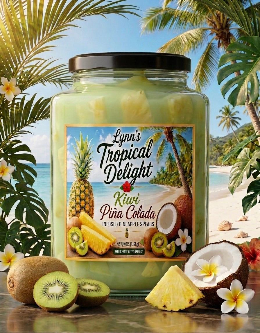 Kiwi Piña Colada Infused Pineapple Spears