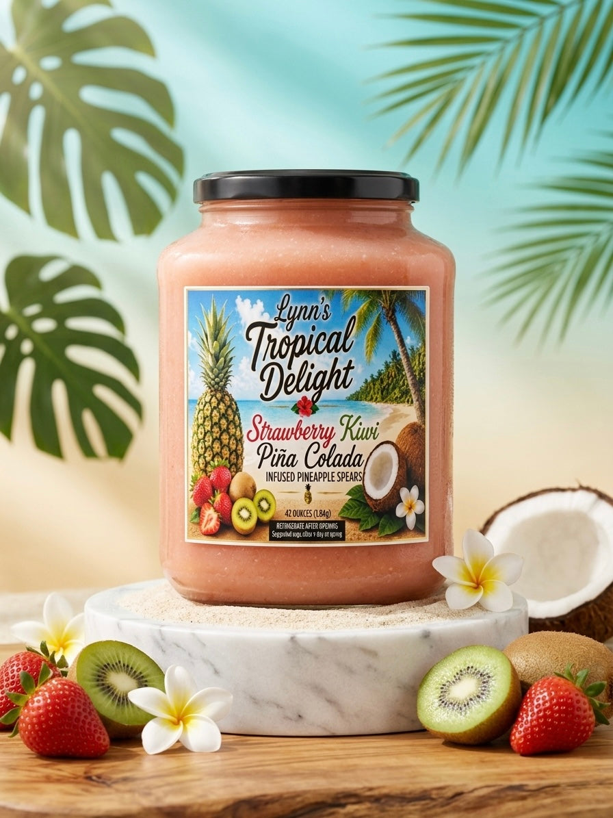 Strawberry Kiwi Piña Colada Infused Pineapple Spears